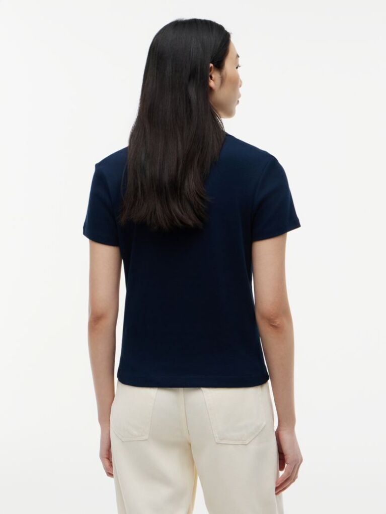 Blue Bluza Polo Slim Cu Nasturi Aurii  Femei