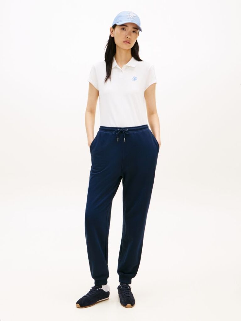 White 1985 Slim Fit Logo Embroidery Polo Shirt  Women