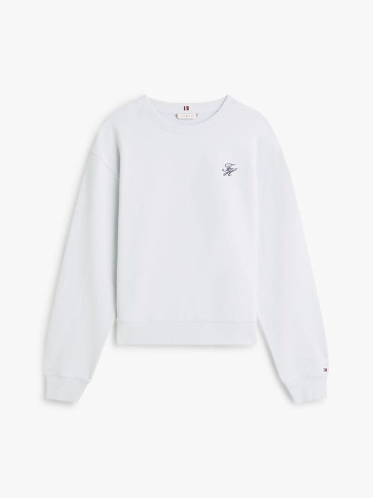 Blue Sweatshirt Terry Cu Broderie Logo  Femei