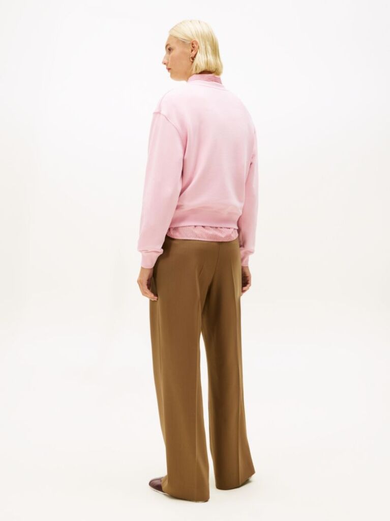 Roz Sweatshirt Terry Cu Broderie Logo  Femei