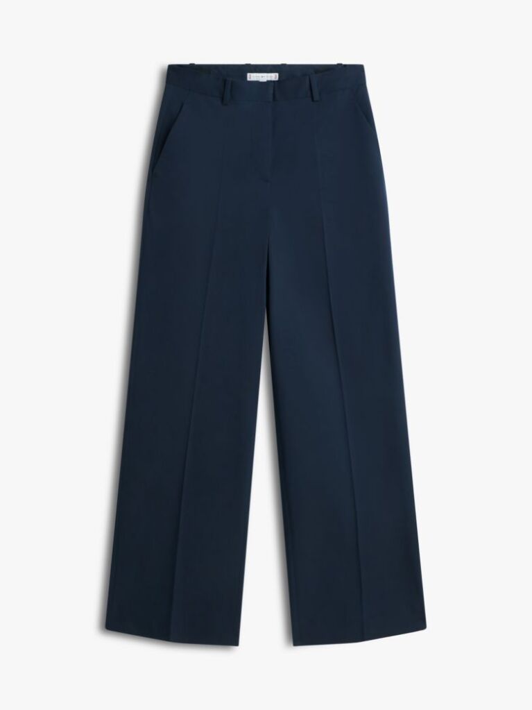 Blue Pantaloni Chino Cu Croiala Wide  Femei