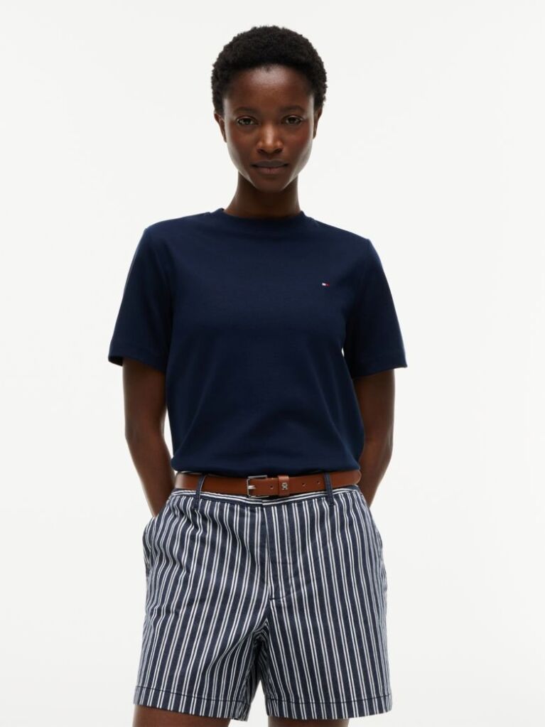 Blue Tricou Boxy Din Tricot Interlock  Femei