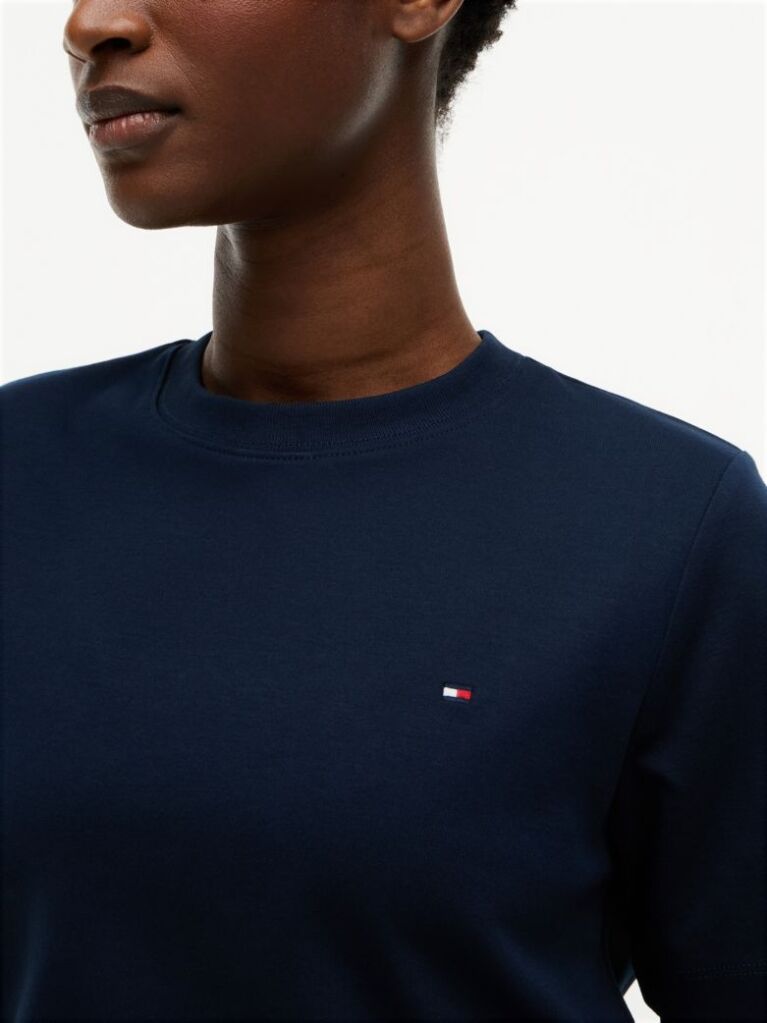 Blue Tricou Boxy Din Tricot Interlock  Femei
