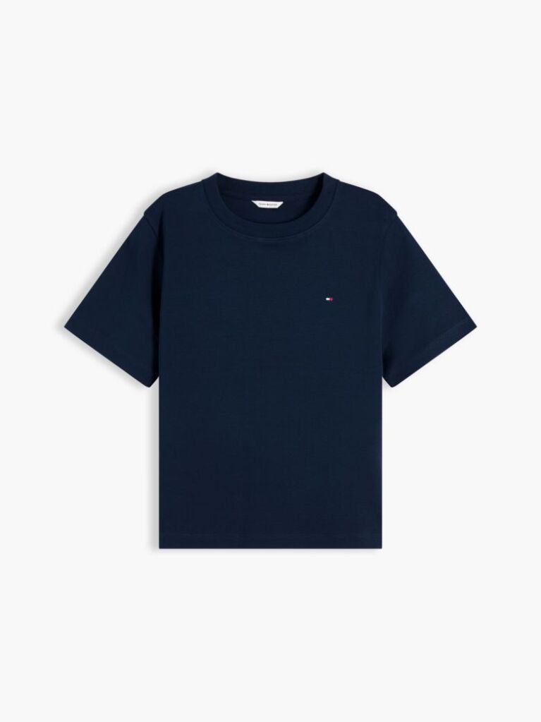 Blue Tricou Boxy Din Tricot Interlock  Femei