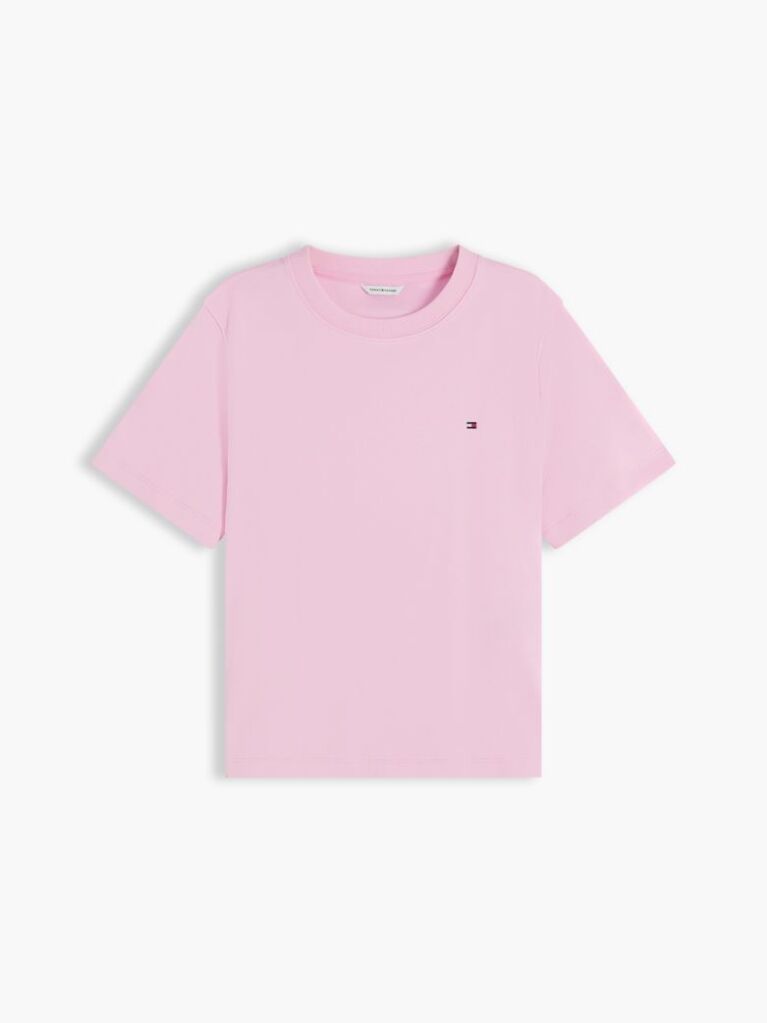 Roz Tricou Boxy Din Tricot Interlock  Femei