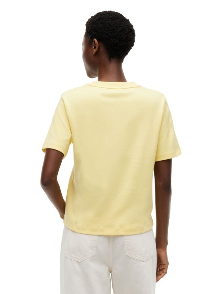 Galben Tricou Boxy Din Tricot Interlock  Femei