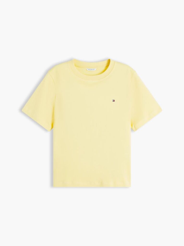Galben Tricou Boxy Din Tricot Interlock  Femei