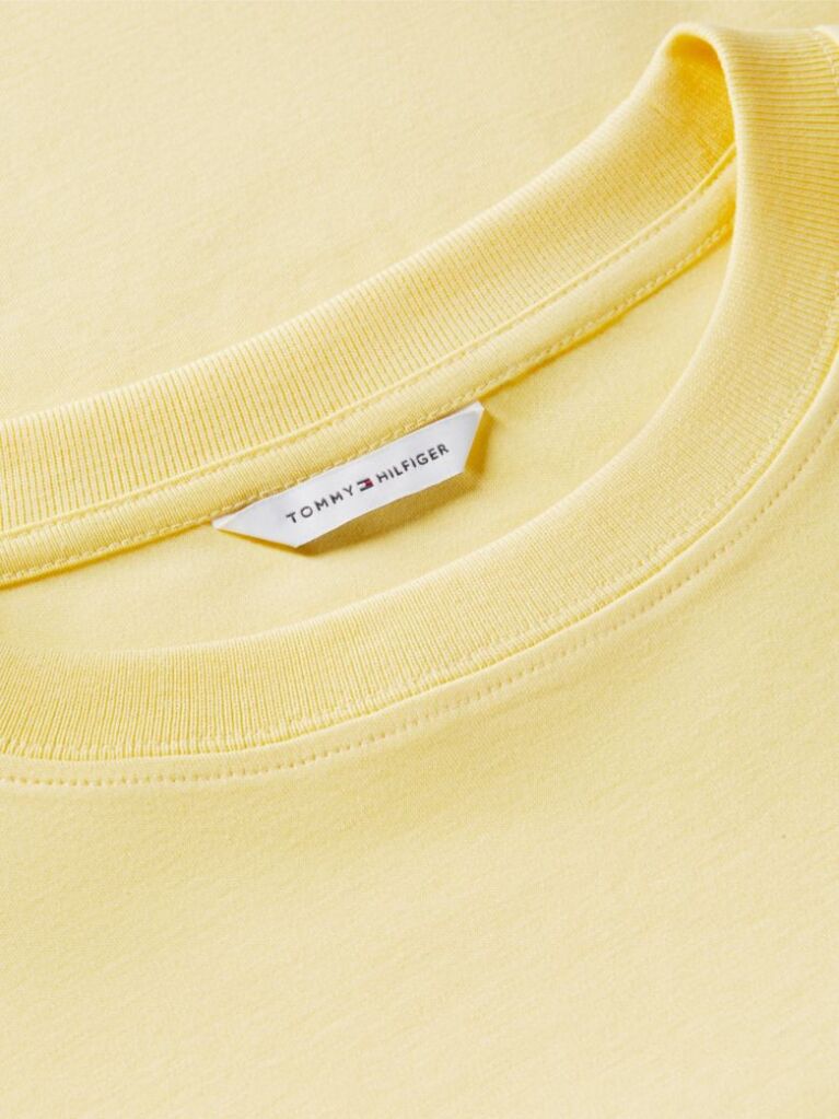 Galben Tricou Boxy Din Tricot Interlock  Femei