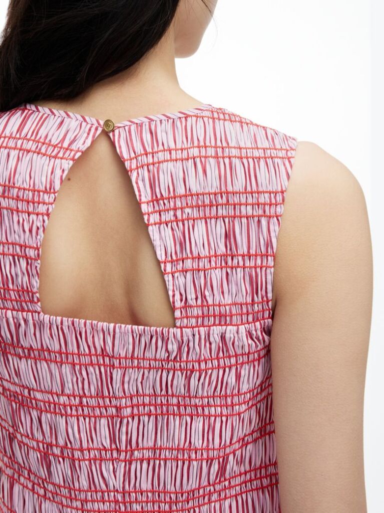 Multi Stripe Smock Sleeveless Fit And Flare Maxi Dress  Women