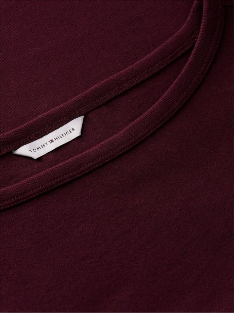Rosu T-Shirt Cu Maneca Trei Sferturi Croiala Slim Si Guler Boat  Femei