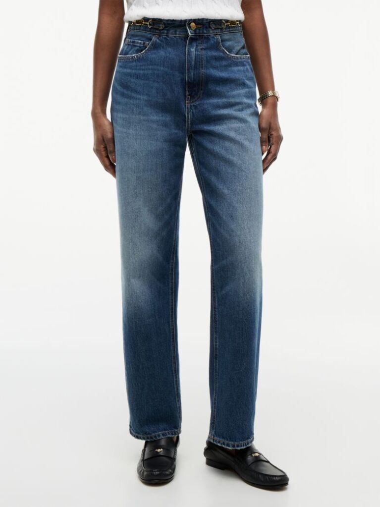 Blue Flag Horsebit Regular Tapered Ankle Jeans  Women