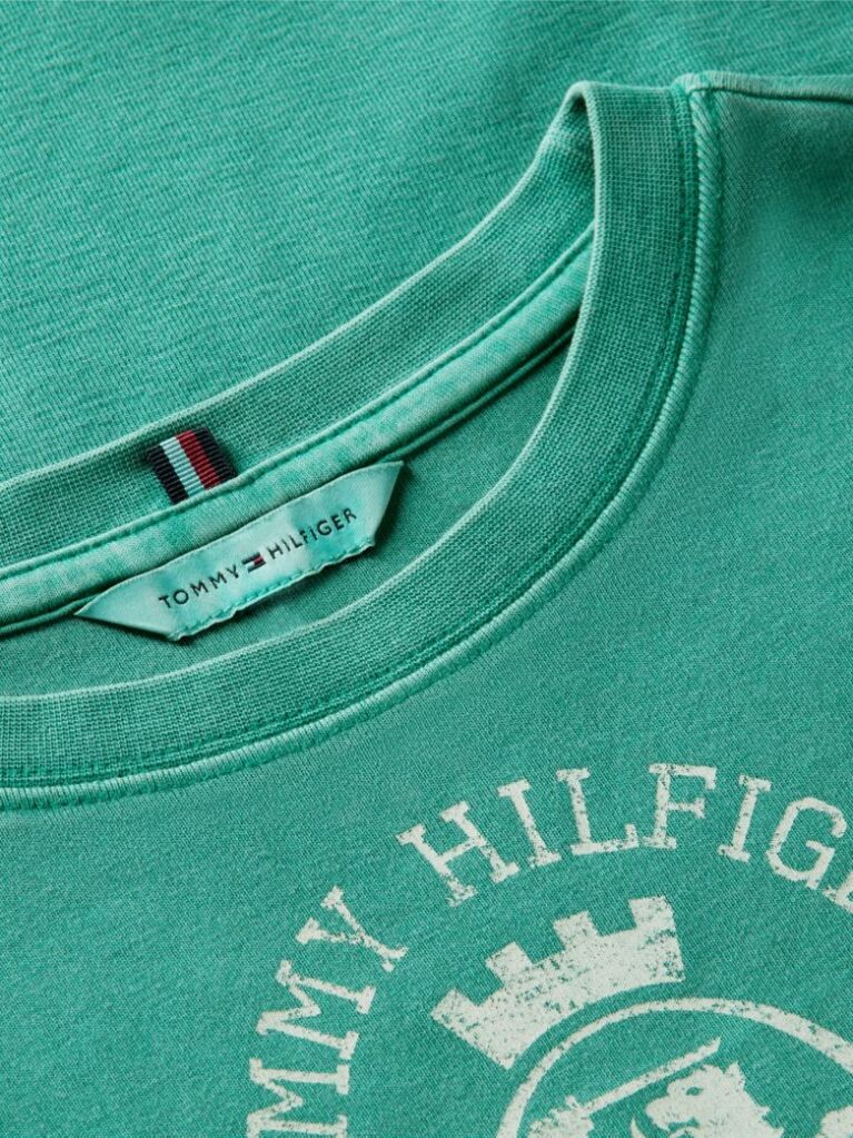 Verde Tricou Slim Washed Crest  Femei