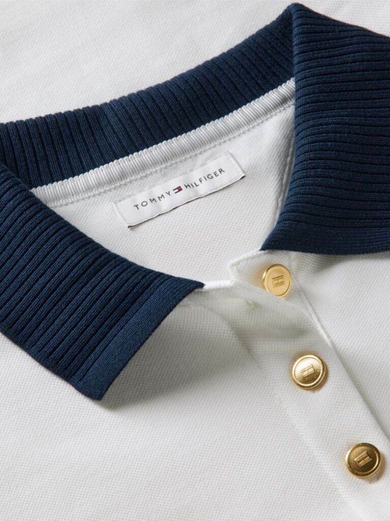 White Regular Fit Gold-Tone Button Polo Shirt  Women