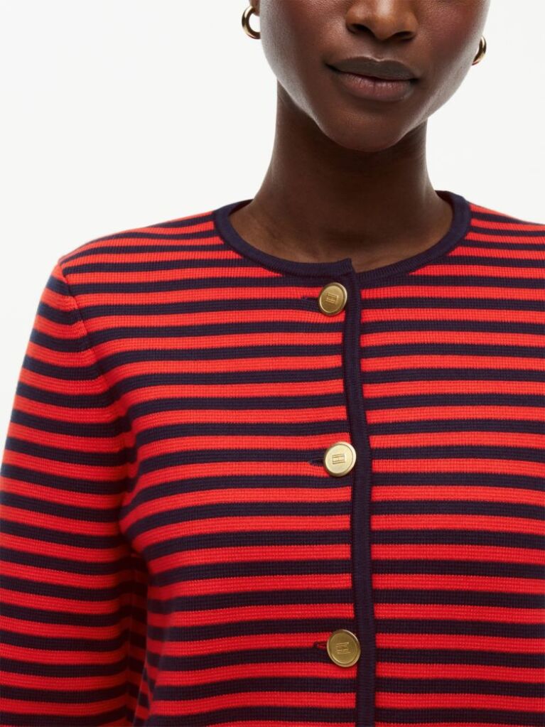 Multi Cardigan Boxy Cu Nasturi In Nuanta Aurie  Femei