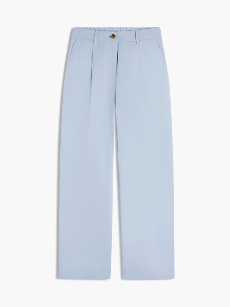Blue Pantaloni Chino Cu Croiala Barrel Spalati  Femei