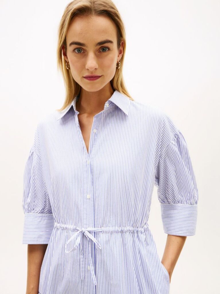 Multi Rochie Gen Camasa Midi Din Poplin Brodata  Femei