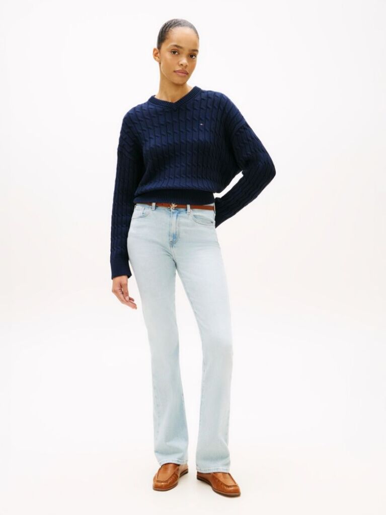 Blue Blugi Bootcut Cu Talie Medie Decolorati  Femei