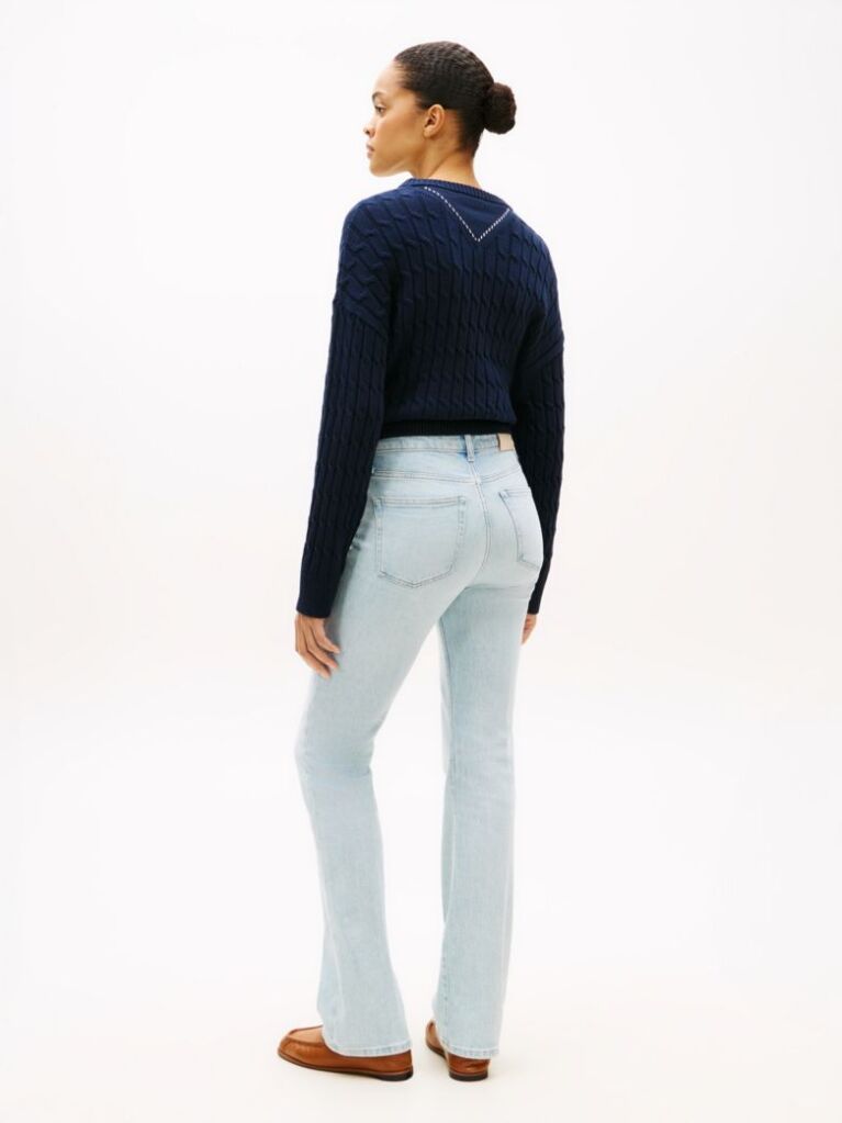 Blue Blugi Bootcut Cu Talie Medie Decolorati  Femei