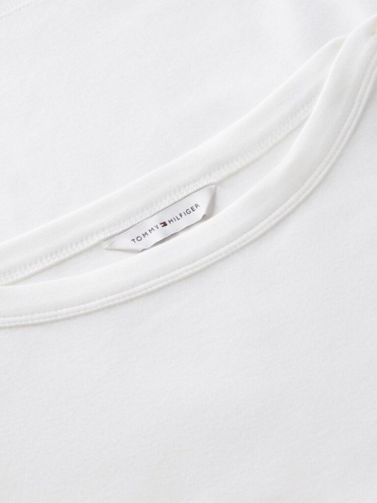 White Gold-Tone Button Boat Neck T-Shirt  Women