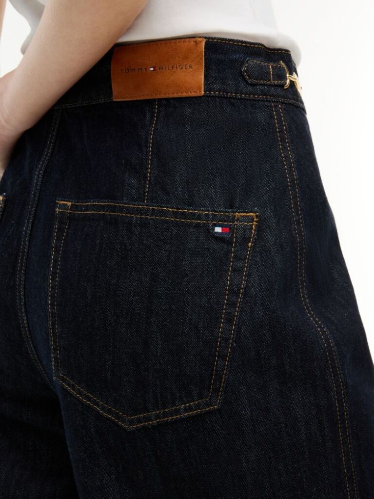Blue Blugi Indie '70s Cu Talie Inalta Si Croiala Larga  Femei