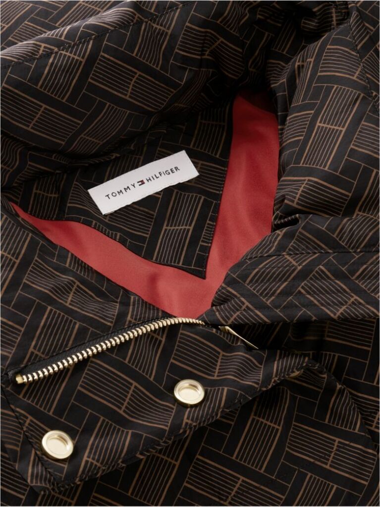 Blue Repeat Flag Relaxed Down Jacket  Women