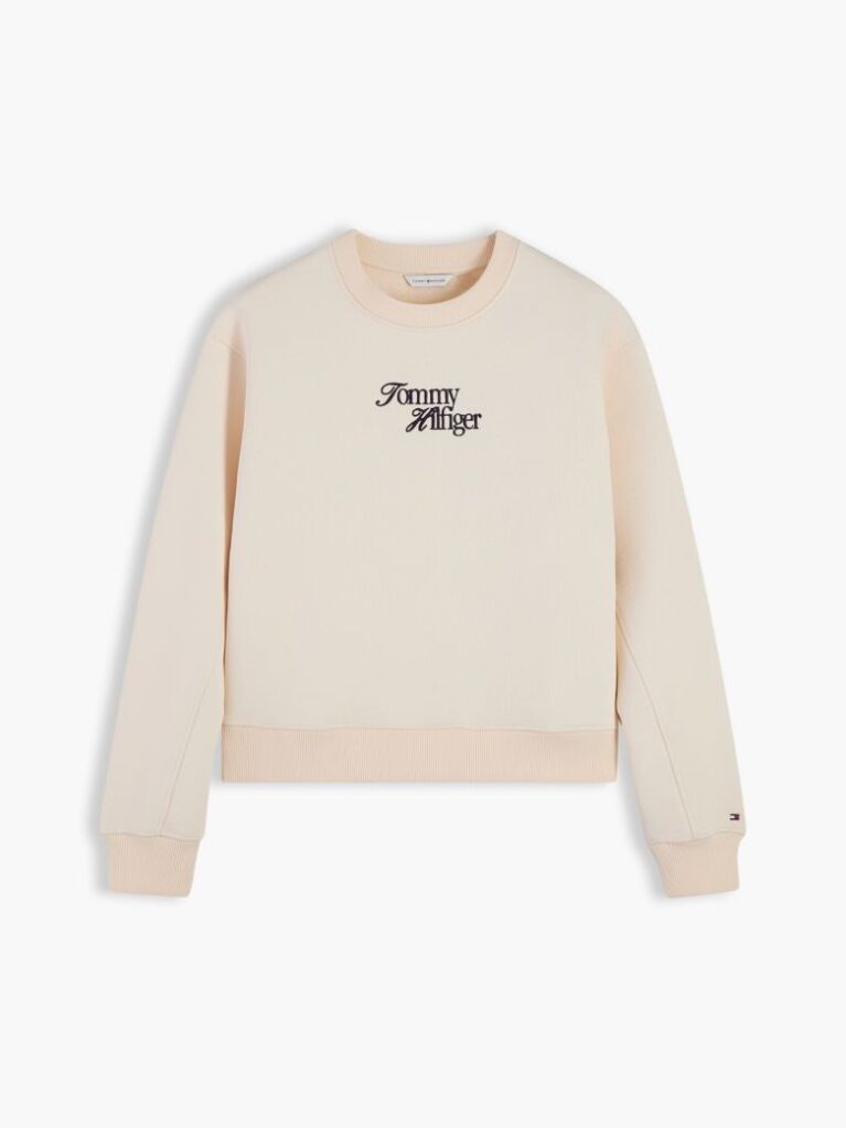 Bej Bluza De Trening Din Terry Cu Croiala Lejera Si Logo  Femei