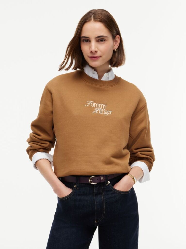 Maro Bluza De Trening Din Terry Cu Croiala Lejera Si Logo  Femei