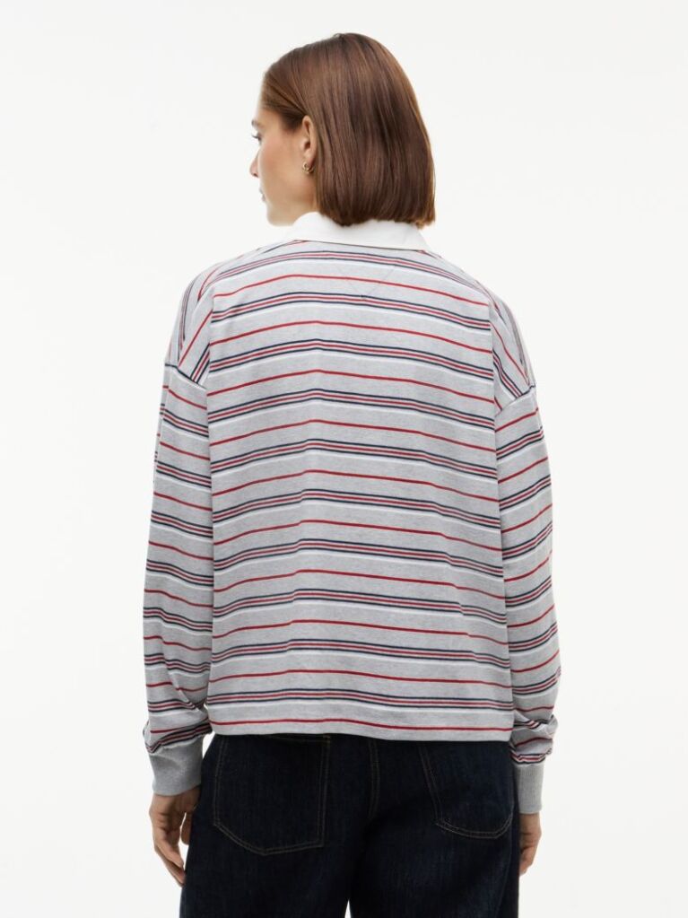 Multi Bluza De Trening Polo Cu Croiala Lejera Si Dungi  Femei