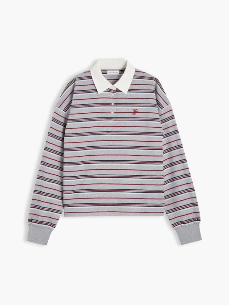 Multi Bluza De Trening Polo Cu Croiala Lejera Si Dungi  Femei