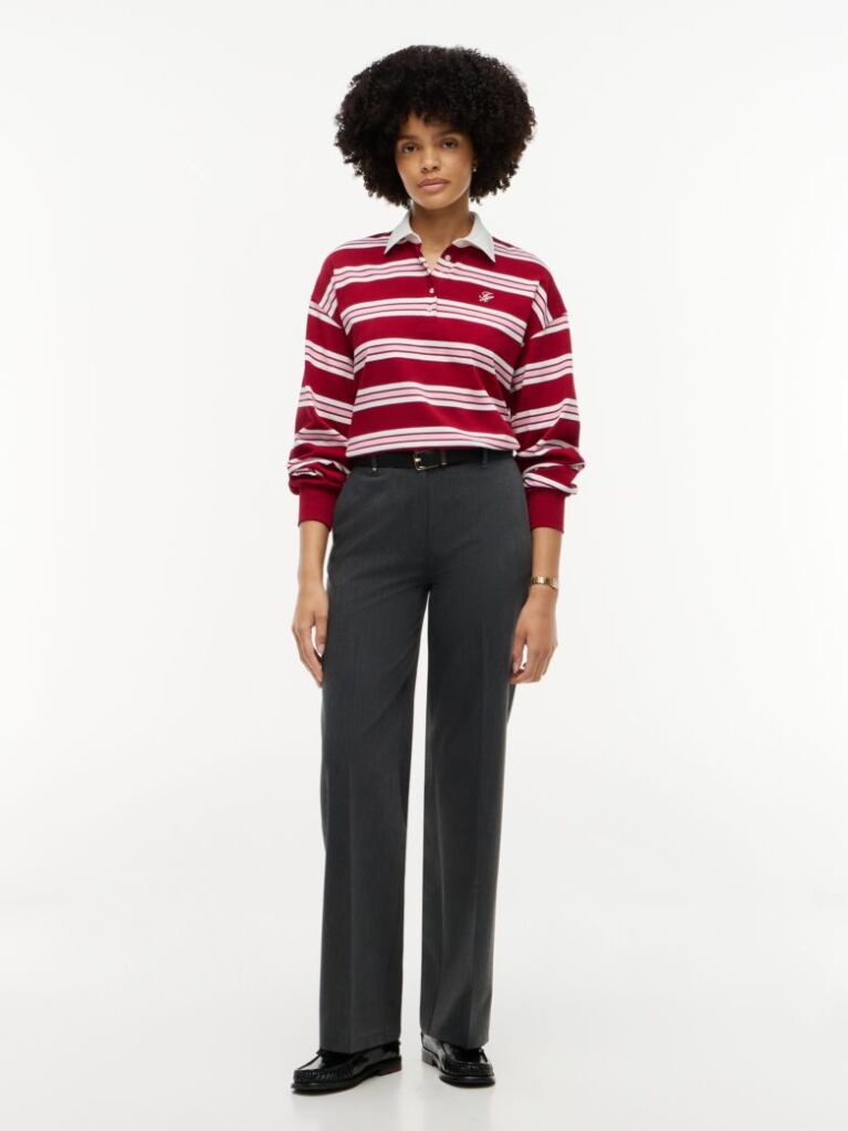 Multi Bluza De Trening Polo Cu Croiala Lejera Si Dungi  Femei