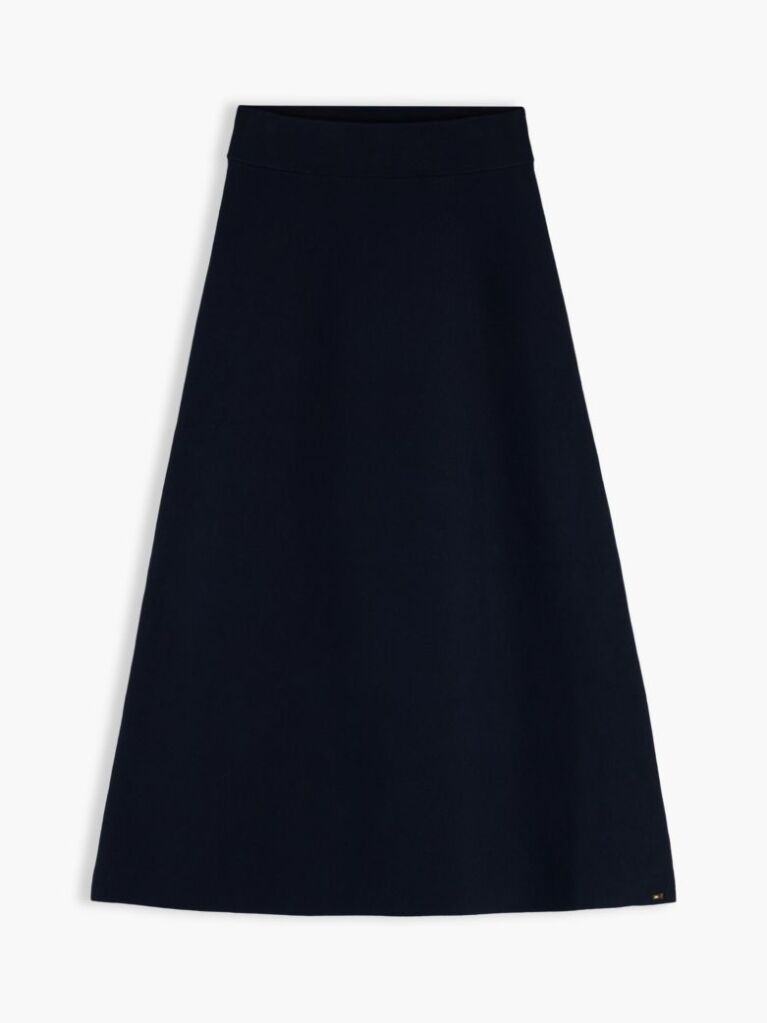 Blue Fusta Mini A-Line Premium Tricotata Cu Croiala Slim  Femei