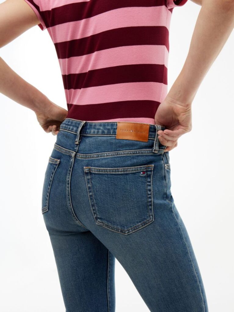 Blue Harlow Mid Rise Slim Jeans  Women