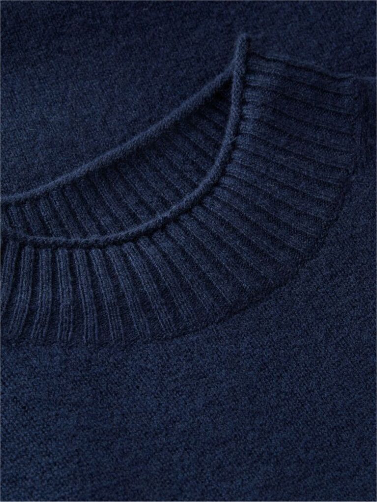 Blue Rochie Cu Croiala Lejera Logo Si Detalii Din Lana Pura  Femei