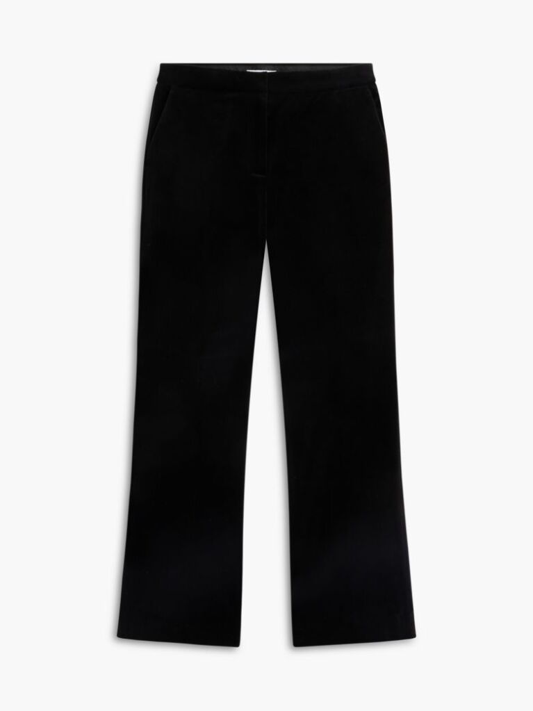 Negru Pantaloni Din Catifea Bootcut Cu Croiala Slim  Femei