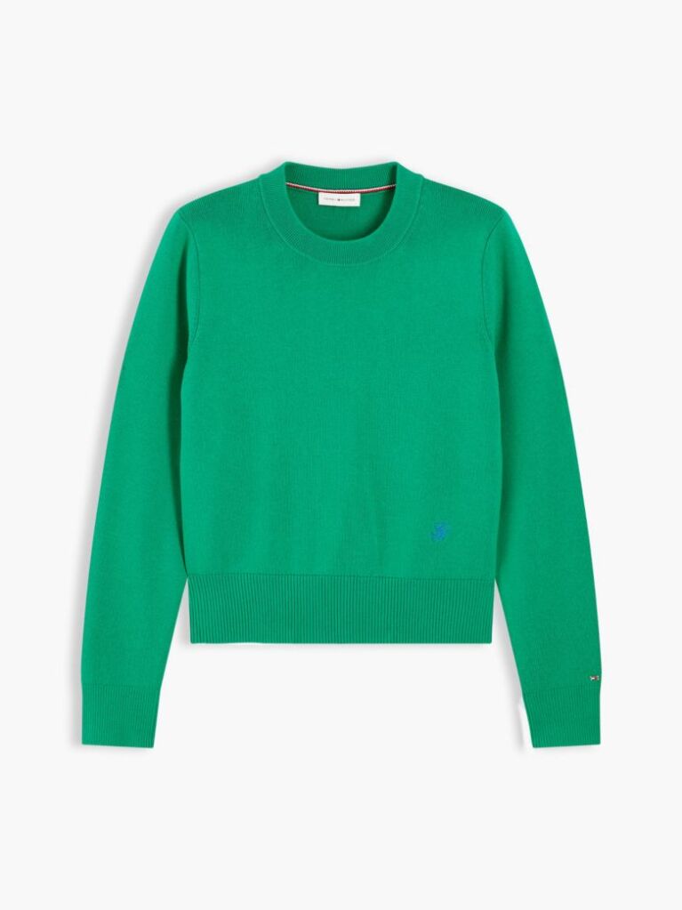 Verde Pulover Premium Tricotat Cu Guler Rotund  Femei