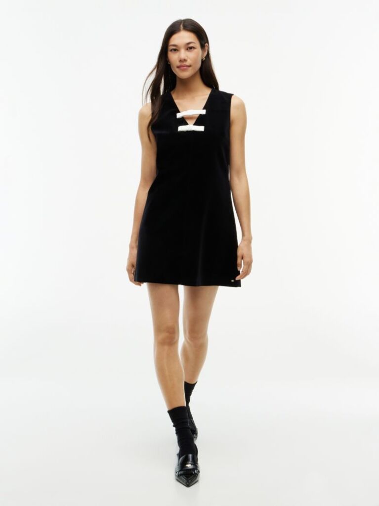Negru Rochie Mini Festive Fara Maneci Cu Funda  Femei