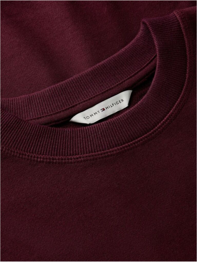 Rosu Bluza De Trening Cu Logo Tonal Si Guler Rotund  Femei