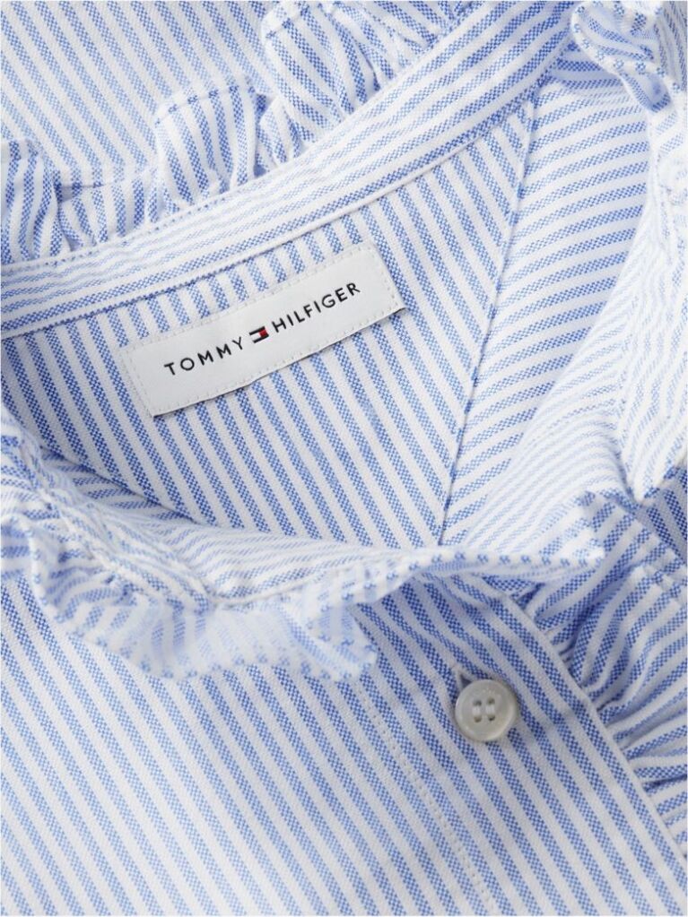 Blue Camasa Oxford Cu Guler Cu Volane   Femei