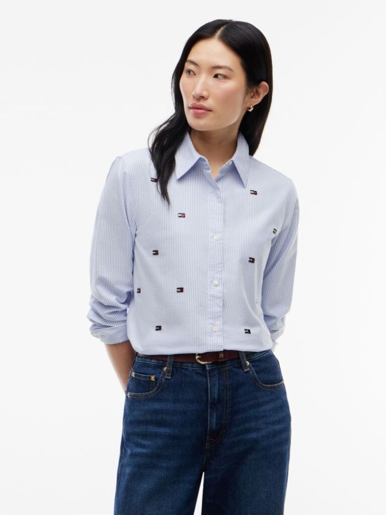 Blue Camasa Oxford Cu Croiala Regular   Femei