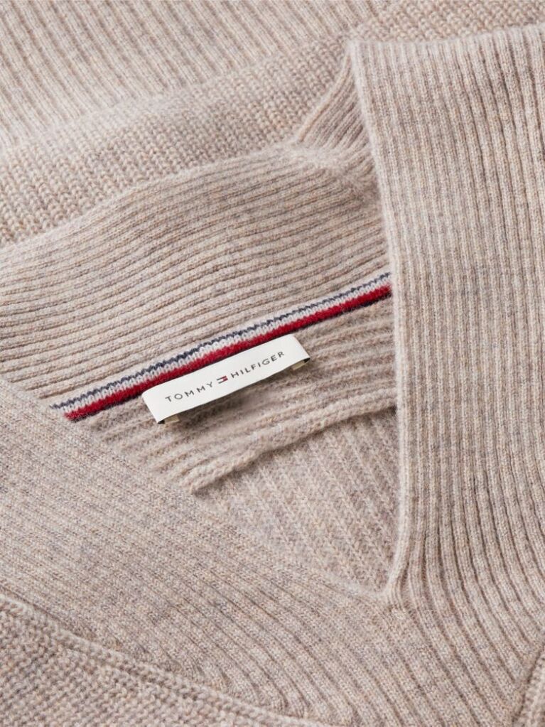 Beige Pure Wool V-Neck Jumper  Women