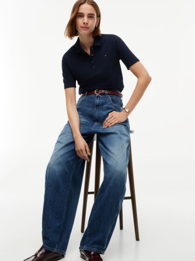 Blue High Rise Loose Balloon Jeans  Women