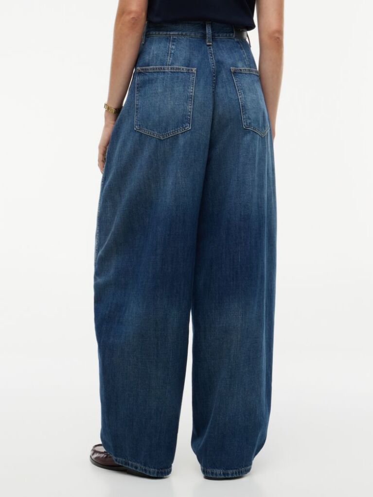 Blue High Rise Loose Balloon Jeans  Women