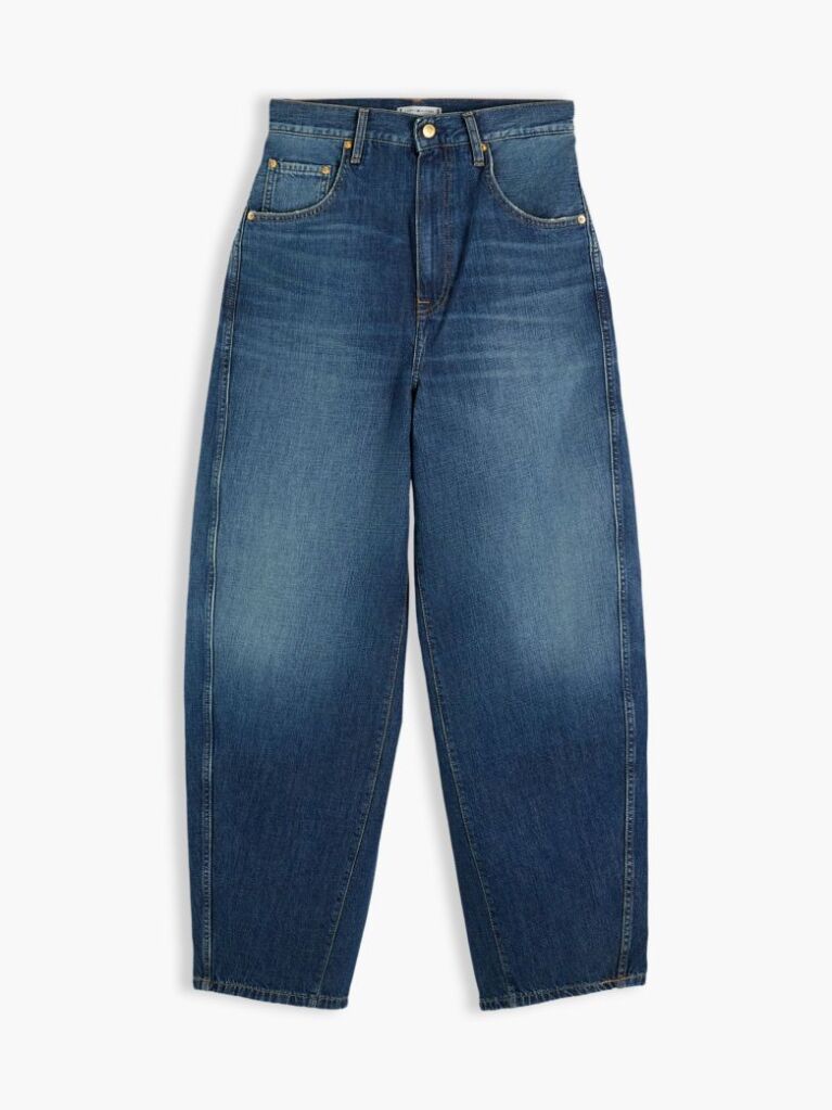 Blue High Rise Loose Balloon Jeans  Women