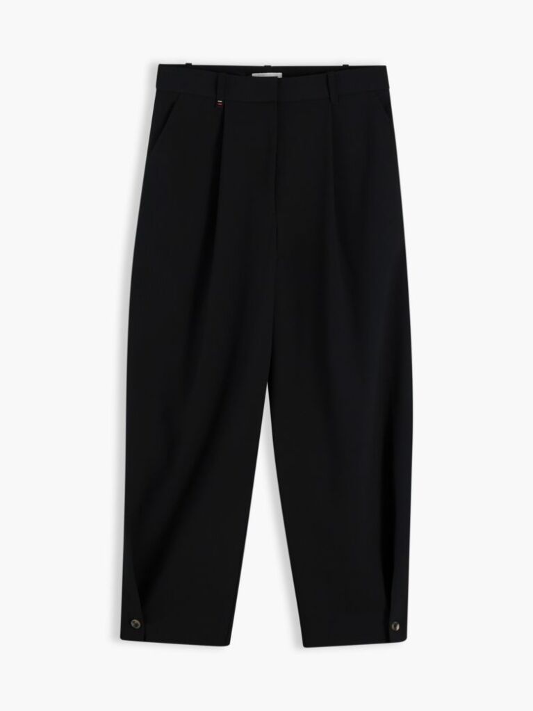 Negru Pantaloni Barrel Travel Cu Nasture  Femei
